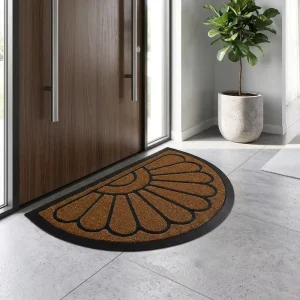 Modern Heavy Duty Reversible Entrance Way Rug Low Profile Non Slip Half Door Mat Durable Washable Cushioned Pattern
