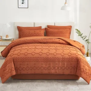 Modern High Quality Eco Friendly King & Queen Size Tufted Comforter Set with Solid Color Fluffy Comforters All Season