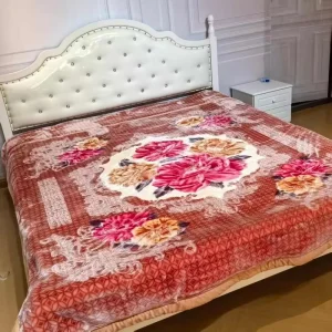Modern High Quality Floral Pattern 100% Polyester All Season Home Use 2 Ply Raschel Blanket