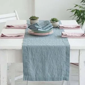 Modern Home 100% Linen Long Pink Table Runner for Wedding