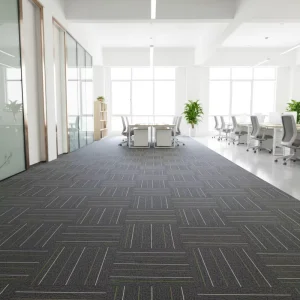 Modern Home & Commercial Use Square Carpet Tiles Polypropylene Nonwoven Backing Cushioned Modular Flooring Geometric Pattern