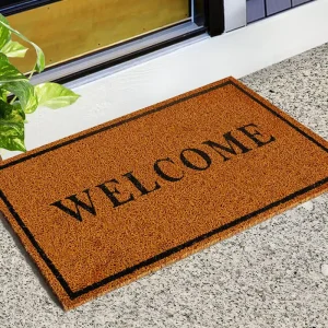 Modern Home Entrance Door Mat Coconut Brown PVC Foot Mat Environmentally Friendly