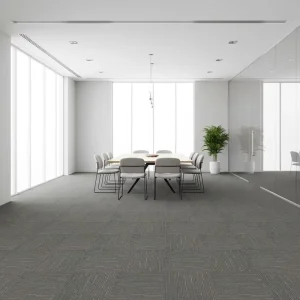 Modern Home & Office 50x50cm Polypropylene Loop Pile Cushioned Carpet Tiles 6mm Thick Commercial Use