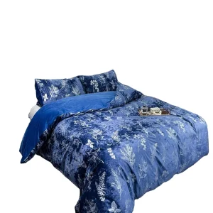Modern Home Textile 100% Polyester Greek Plant Pattern Silver Print Customizable Duvet Cover Three Piece Set All Season