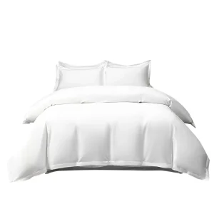 Modern Hotel Collection Four-Piece 300tc 60-Count Pure Cotton White Satin Quilt Cover Bedding Set for King Beds Five-Star Home