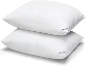 Modern Hotel Neck Support Pillows for Sleeping 2 Pack Queen Size Set with Polyester Fiber Filling