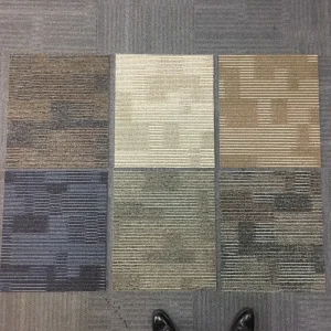 Modern Hotel and Office Nylon Fireproof 50*50 Square PVC Floor Carpet Tiles