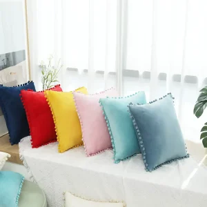 Modern Ins Style Simple Velvet Ball Pillow Cover Creative Solid Color Fur Cushion Decorative Throw Pillows