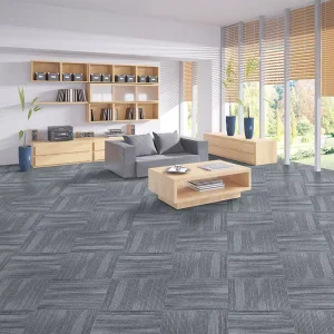 Modern Interlocking Office Carpet Tile Anti-slip Fireproof Commercial Square Flooring Hotel 50x50cm