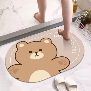 Modern Irregular Bath Bathroom Rug Anti Non Slip Water Absorbent Sustainable Diatomaceous Earth Floor Shower Mats Rubber Door