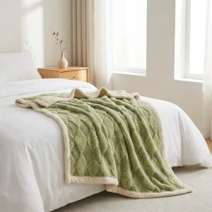 Modern Jacquard Sherpa Throw Blanket Double Sided Ultra Soft Thick Winter Warm Sofa Bed Blankets