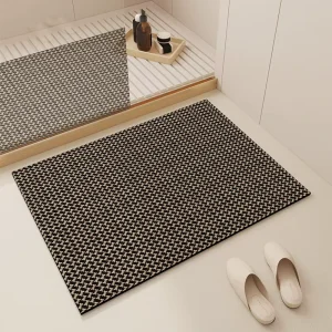 Modern Japandi Style Quick Dry Water Absorbent Non Slip Professional Bathroom Bath Mat