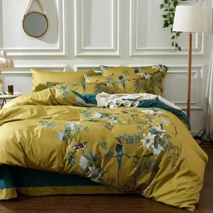 Modern King Size Flower Pattern Soft Polyester Floral 3D Comforter Bedding Set with Zipper