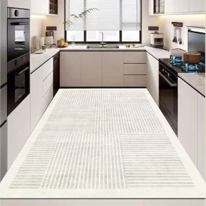 Modern Kitchen Rug Sets Runner Non Slip Washable Crystal Velvet Eco friendly Geometric Pattern Kitchen Rugs and Mats for Floor