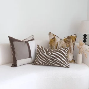 Modern Light Luxury Oil Painting Style Zebra Pattern Square Polyester Throw Pillow & Accent Cushion for Home Decor Hotel Bedside