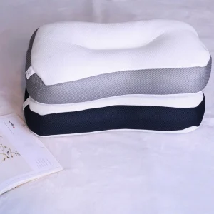 Modern Lightweight White Slow Recovery Memory Foam Neck Pillow with Solid Pattern for Comfortable Sleep Aiding