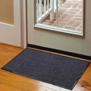Modern Low Profile Door Mat Polyester Washable Non-Slip Stain Resistant Indoor Mats for Entrance Mudroom Patio Garage