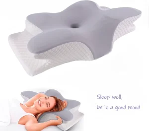 Modern Luxury 2 in 1 Sleep Butterfly Neck Pillow 200TC High Quality Memory Foam Fabric Star Pattern Slow Rebound Bed Pillows