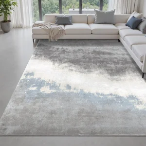 Modern Luxury Abstract Faux Cashmere Rug Washable Non Slip TPR Backing Custom Print Customized Area Carpet Floor Mat OEM ODM