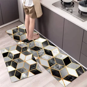 Modern Luxury Bathroom Door Mat Non slip Water Absorbent Kitchen Floor Mat Carpets Crystal Velvet Bath Mats