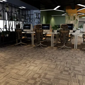 Modern Luxury Hotel PP Nylon Commercial Office Carpet Tiles PVC Floor Non Slip Loop Pile Thin 50×50