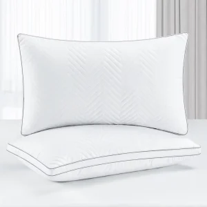 Modern Luxury Hotel Quality Fluffy Pillows with Solid Pattern Bed Sleeping Bed Set