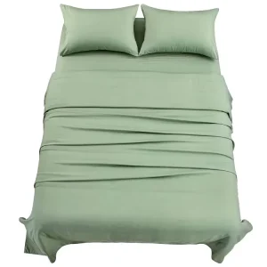 Modern Luxury Solid Quilt Sets 2 Pillow Cases Customized Color Cotton Bed Sheets Woven Techniques Wedding Kit