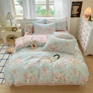 Modern Luxury Wedding Four-piece Kit King Size Bedding Set Fall Season 300tc Eco-Friendly Cotton Printed Sheets