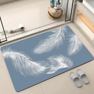 Modern Machine Made Non Slip Polyester Bath Mat Wear Resistant PET Friendly Stain Resistant Washable Home Area Rug