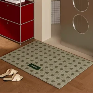 Modern Machine Made Polka Dot Wire Loop Low Pile Waterproof Pet Friendly Entrance Mat Home Use Cuttable PVC Dirt-Resistant