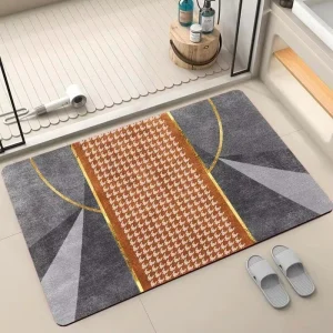 Modern Machine Made Polyester Non Slip Eco Friendly Bath Mat Carpet Rug for Home Bathroom Floor with Fast Water Drying