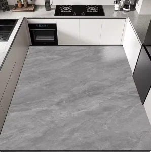 Modern Marble Kitchen Mat Novelty Design PVC Oil proof Waterproof Non Slip Stain Resistant Washable Wipeable Home Foot Mat