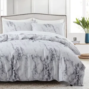 Modern Marble Print Low MOQ Bedding Set 100% Polyester 3 Piece Duvet Cover Set Custom Sizes Available