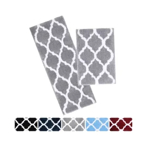 Modern Microfiber Bath Mat Solid Pattern Non-Slip Bathroom Mat with Strong Water Absorption Soft Plush Design Machine Made