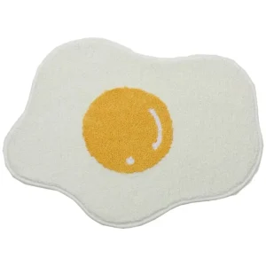 Modern Microfiber Bath Rug Mat Microfiber Polyester Doormat for Bathroom and Living Room Cartoon Style Egg Carpet for Tub