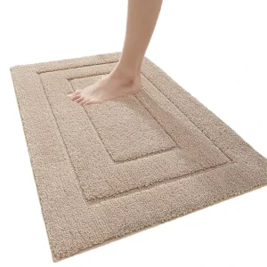 Modern Microfiber Geometric Pattern Rectangle Shape Bath Mats Anti Slip Soft Strong Water Absorption Machine Machine Made