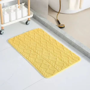Modern Microfiber Low Pile Square Woven Bath Mat Set Non Slip Water Absorbent Stylish Customizable Pattern for Bathroom