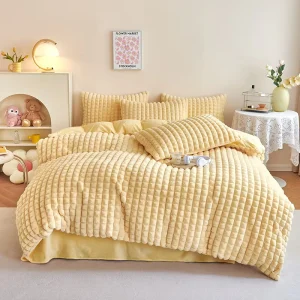 Modern Milk Flannel Fleece Solid Color Eco-Friendly All-Season Home Wedding Bed Sheet Set Custom King Blanket Mattress Cover