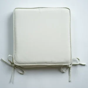 Modern Minimalist Cream White Square Seat Cushion with Bow Ties 40x40cm Chair Pad for Home Office Versatile for Outdoor Use
