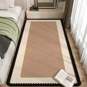 Modern Minimalist Durable Anti slip Wear resistant Fleece Fabric Medium Pile Bedside Carpet Mat Household Use Main Bedroom Areas