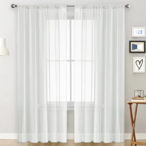 Modern Minimalist Fresh Pastoral Double-string Tulle Polyester Translucent Curtain Fabric for Living Room Study