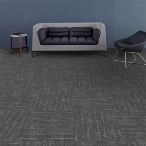 Modern Minimalist Interlocking Fluffy Carpet Tiles Black and White Cushioned Floor Cover for Home Use