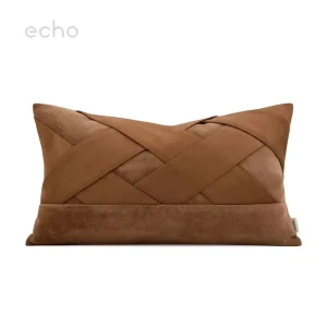 Modern Minimalist Light Luxury Style Geometric Pattern Rectangle Velvet Woven Throw Pillow Sofa Lumbar Pillow Cushion Cover