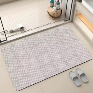 Modern Minimalist Machine Made Non Slip Absorbent Eco friendly PET Friendly Rug Geometric Pattern Home Area Diatomite Bath Mat