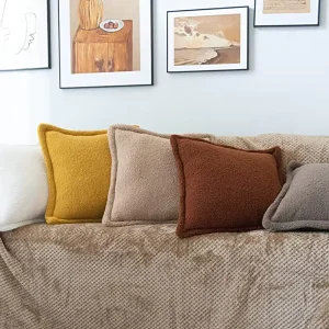 Modern Minimalist Solid Color Square Plush Throw Pillow Sofa Cushion Office Lumbar Support Headboard Backrest