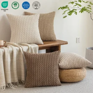 Modern Minimalist Solid Throw Pillow for Home Decoration Square Corduroy PP Cotton Sofa Cushion Pillow