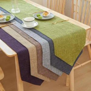 Modern Multi color Customized Linen Table Runner Triangle Long Eco Friendly Durable Wedding Party Hotel Home Decoration