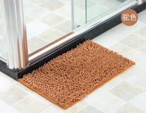 Modern Multicolor Rectangle Shaggy Chenille Eco-friendly Anti-slip Door & Bath Mat