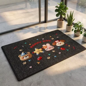 Modern Nappa Leather Doormat Ultra Absorbent Quick Drying Non Slip Washable Front Door Entrance Mat Soft Rollable Non Skid Back