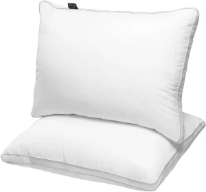 Modern Neck Bed Pillows Standard Size 2 Pack Hotel Quality with Anti Bacteria Soft Down Alternative Filling